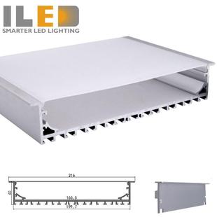 线条灯外壳套件带边灯具型材大尺寸216宽X40MM嵌入式 线型灯铝型材
