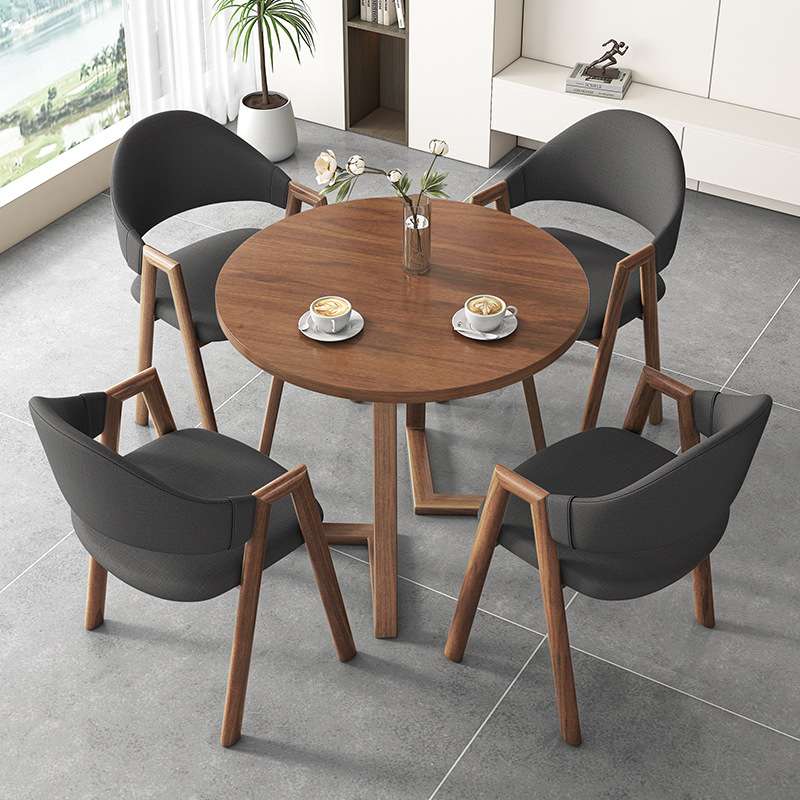 简约接待桌椅组合谈判洽谈桌商务用店面会客桌椅办公室休闲小圆桌