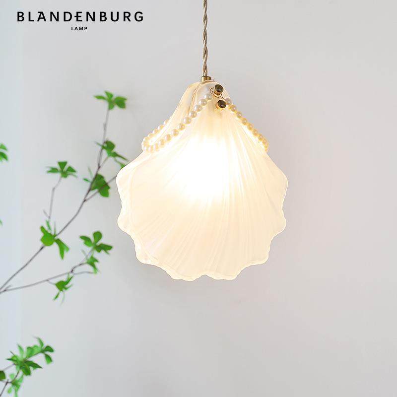 贝壳小吊灯法式轻奢创意个性设计水晶玻璃灯具浪漫温馨卧室床头灯,标准件/零部件/工业耗材,车间地垫,淘宝优惠券,粉丝福利购,淘宝优惠卷