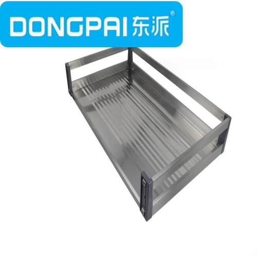 厂家直销东派不锈钢板式拉篮全钢拉篮厨房拉篮700不锈钢三边平篮