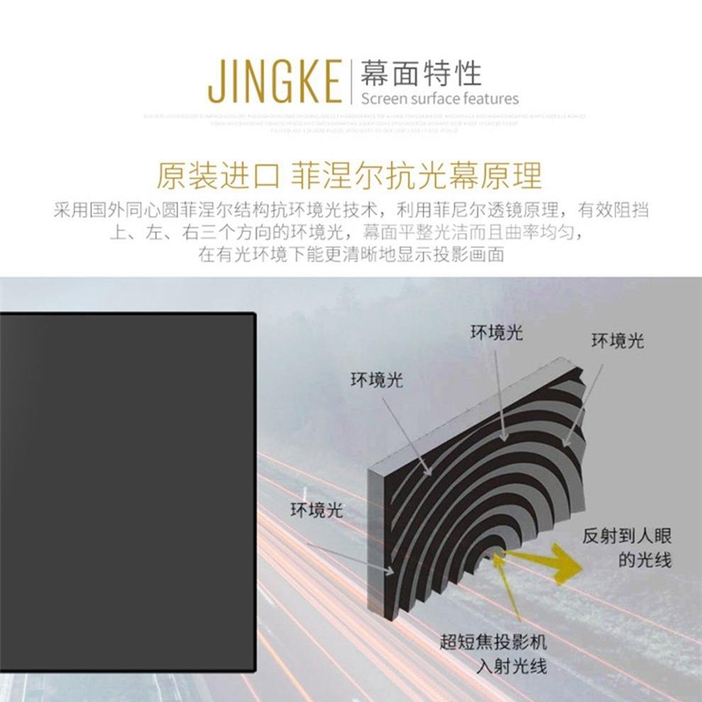 经科JK N4-LLR/W1中长焦菲涅尔抗光软/硬画框幕100寸16：9