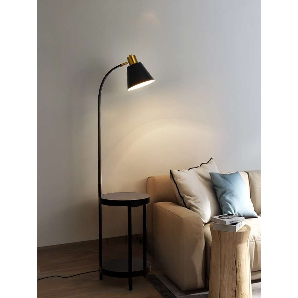 带茶几落地灯北欧现代沙发边金属创意卧室床头台灯客厅