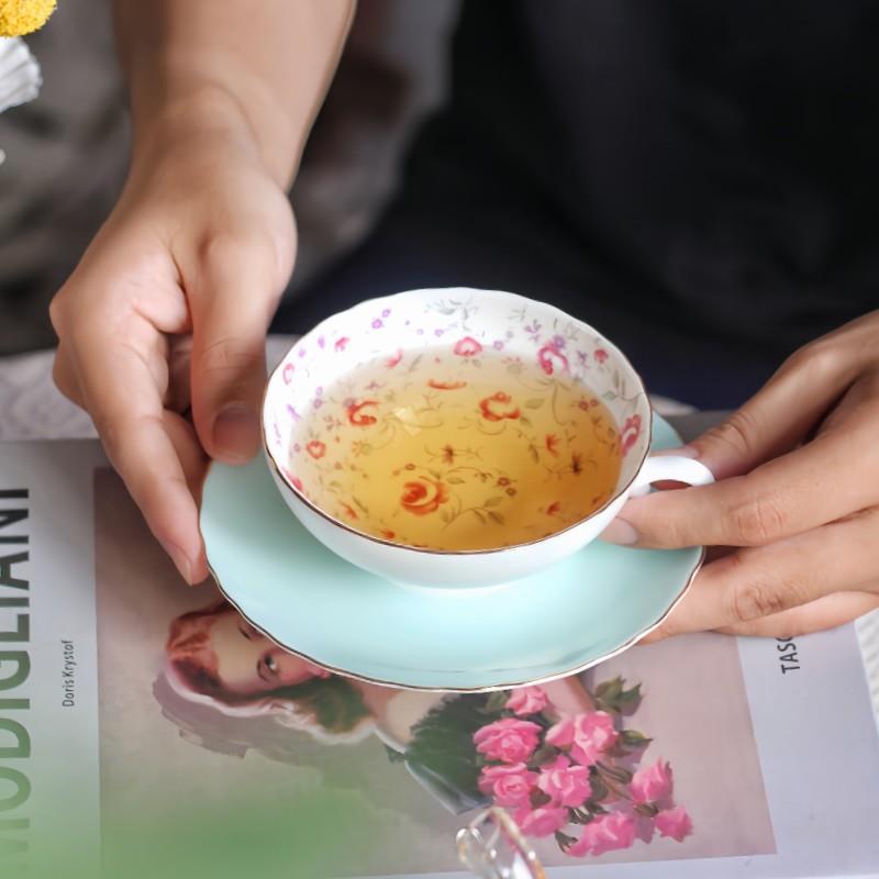 轻奢咖啡杯碟法式骨瓷咖啡杯英式下午茶茶具套装陶瓷杯花茶杯子
