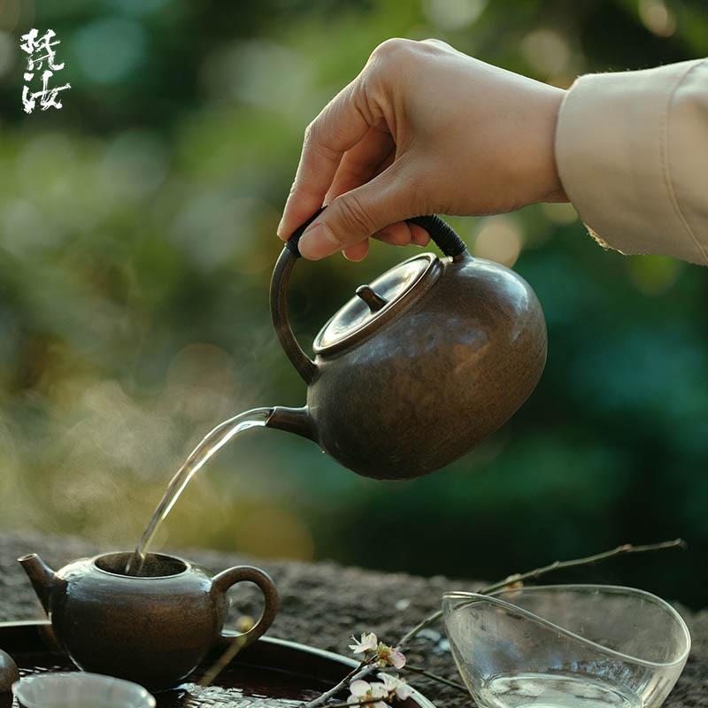 梵汝 全手工陶壶手工藤编提梁电陶炉烧水壶煮茶壶家用茶道配件