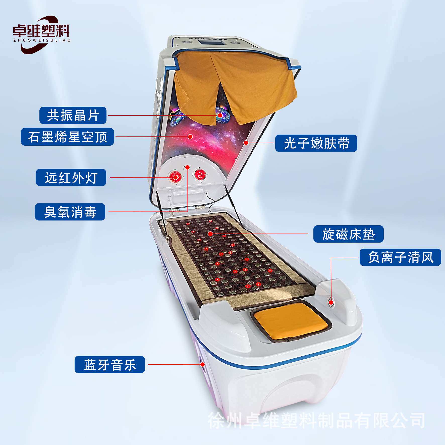 生物共振能量舱大赫兹旋磁汗蒸床理疗熏蒸仓石墨烯远红外线太空仓