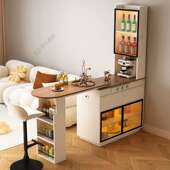 靠墙实木隔断柜小型柜小阳台吧台吧台纳柜中古伸休闲拉伸家用客厅