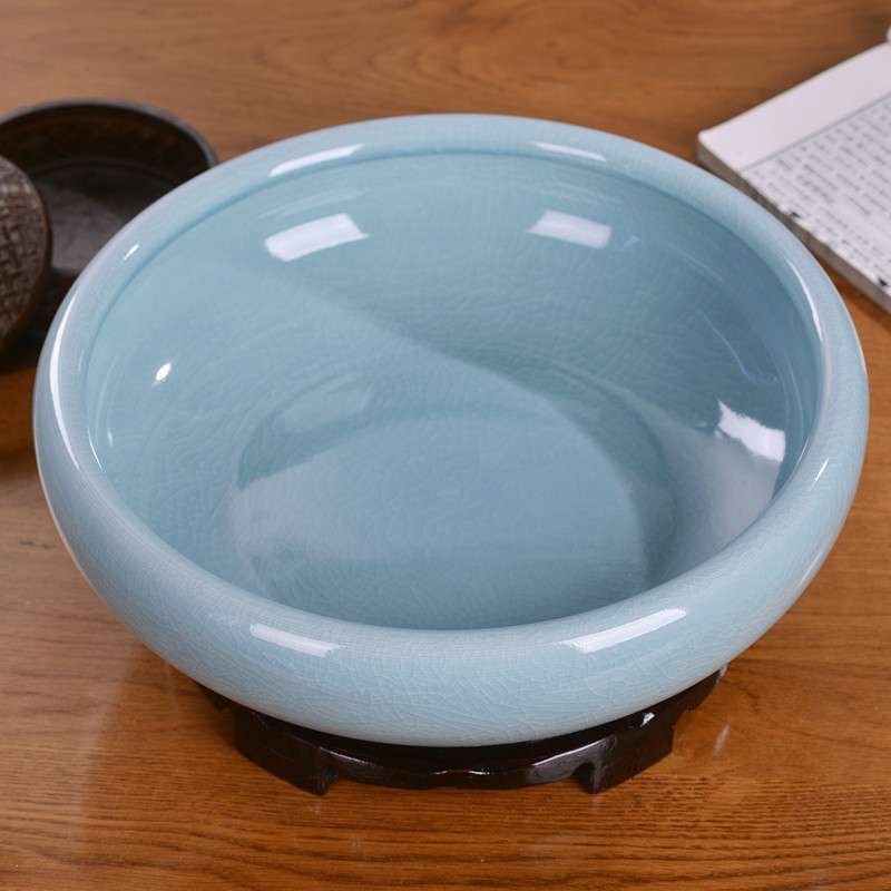 陶瓷水仙睡碗莲缸花盆一叶莲水培盆养鱼铜钱草盆绿萝特大号景德镇