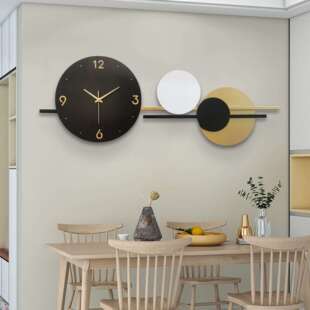 创意铁艺挂钟客厅玄关墙面装饰钟表家用餐厅书房厨房静音时钟