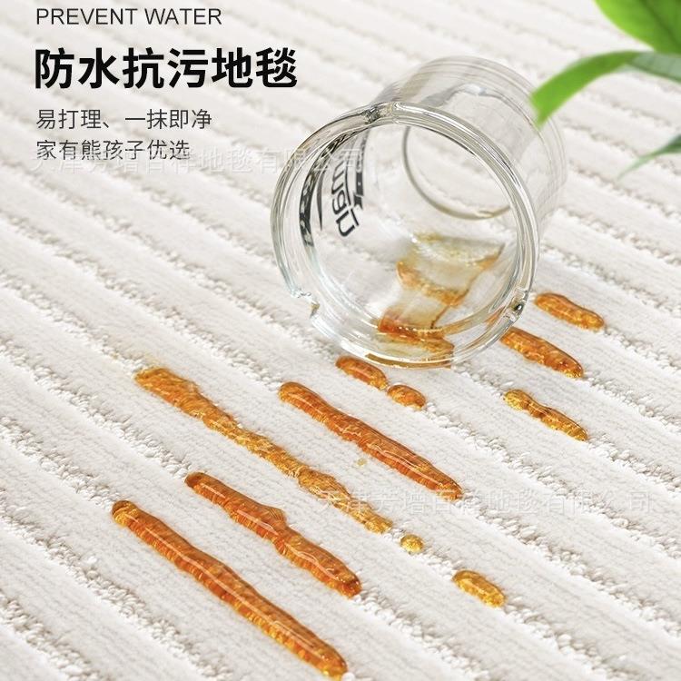 防水防污地毯客厅2024新款极简素色奶油风沙发毯轻奢高级房间卧室