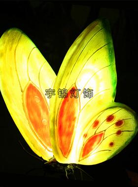 LED玻璃钢发光蝴蝶浪漫主题装饰爱情LED灯树脂工艺品亮化摆件