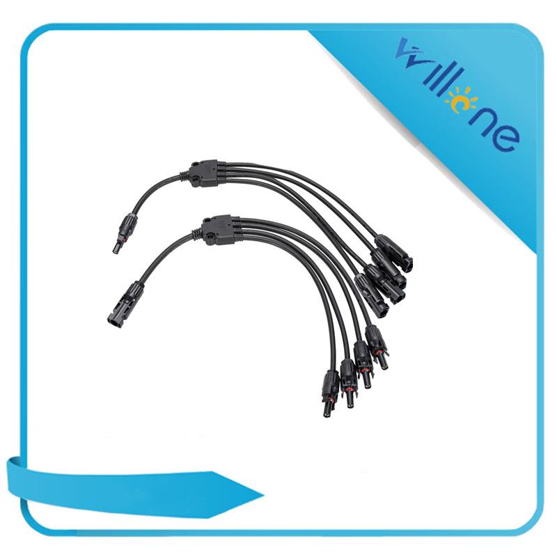 太阳能连接器分支光伏连接器PV连接器 1转4 Y型分支