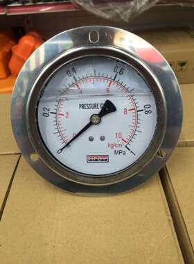 HFDY牌 轴向带边耐震压力表 YN100ZT 偏心牙向下 螺纹2分 1/4