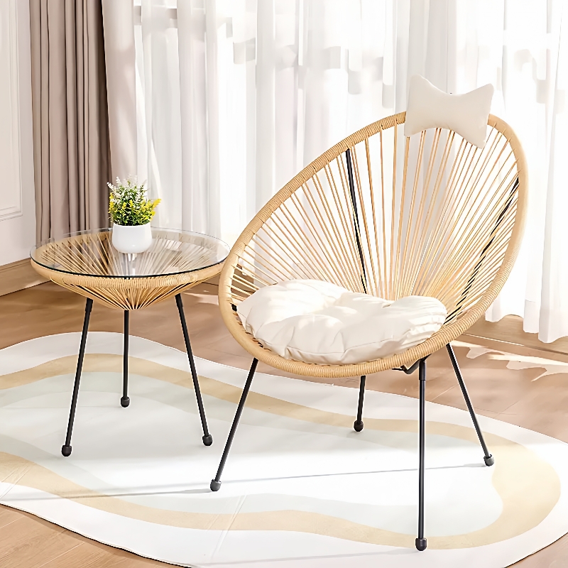 阳台小桌椅三件套户外休闲藤椅家用一桌二椅庭院看书茶几桌椅组合