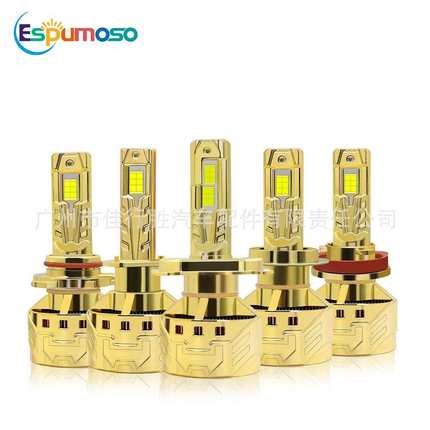 跨境双铜管汽车大灯改装h11车灯H4远近一体h7led灯9005汽车灯泡