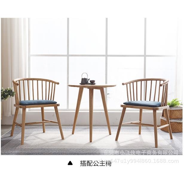 北欧白橡木实木圆形餐桌日式原木简约现圆桌小户型餐桌椅组合