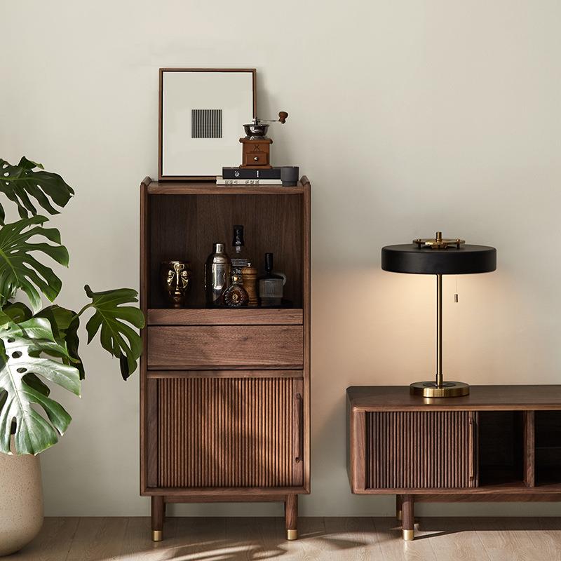 崇匠实木电视边柜现代简约客厅斗柜立柜卧室轻奢储物柜沙发收纳柜