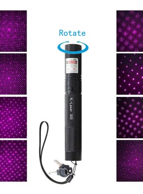 303C紫色光激光灯手电筒电镭射教鞭售楼检P测灯+电池+充电器