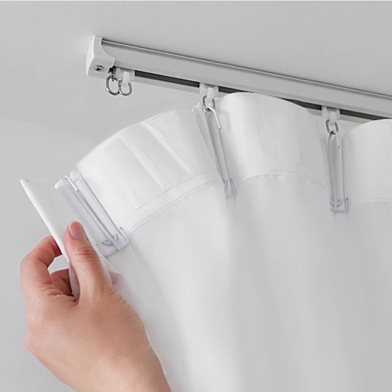 纱帘透光不透人窗帘挂钩式免打孔安装轨道式阳台飘窗202.5新款简