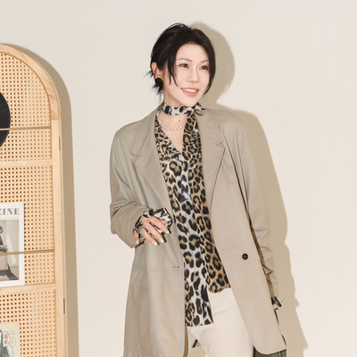 PENNYPENG 羊皮纸 黑标系列西装领羊皮外套