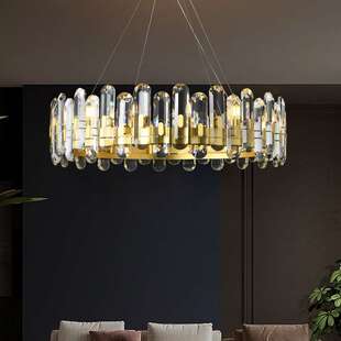 全铜轻奢后现代K9水晶吊灯别墅样板间高档客厅餐厅主卧室灯具