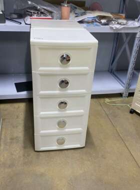 A8LYDF-母婴收纳柜五层37.7*31.7*83.5cmMT65385发白色镀银塑料其