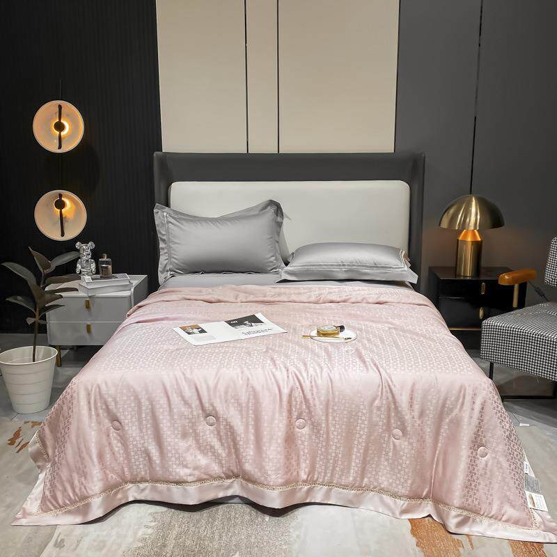 厂家直销60支天丝提花桑蚕丝夏凉被可水洗可机洗送礼冰丝触感