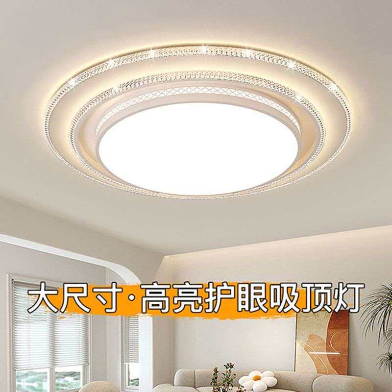 圆形水晶灯客厅灯新款客厅大灯简约现代轻大厅主灯led大尺寸灯具