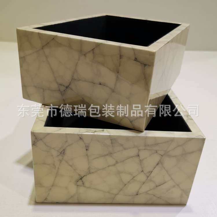 无盖木盒 大理石木纹钢琴漆木盒木制手工贴纸烤漆木盒 桌面收纳盒