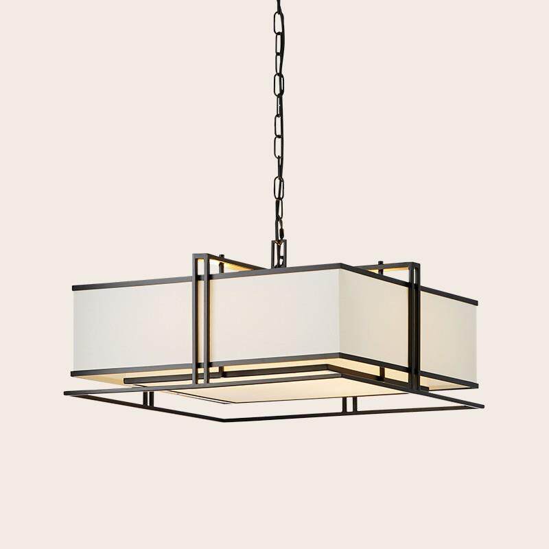 新中式客厅灯酒店样板房禅意灯具简约餐厅灯创意书房卧室铁艺吊灯