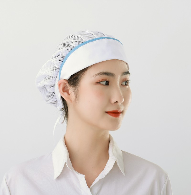 韩版褶皱卫生帽包邮系带子帽子餐饮女工厨房面点烘焙师工作帽
