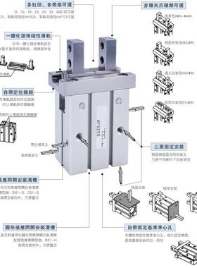 手指气缸平行夹爪HFZ/HFTZ/HFSZ/HFKL/6/10/16/20/25/32/40