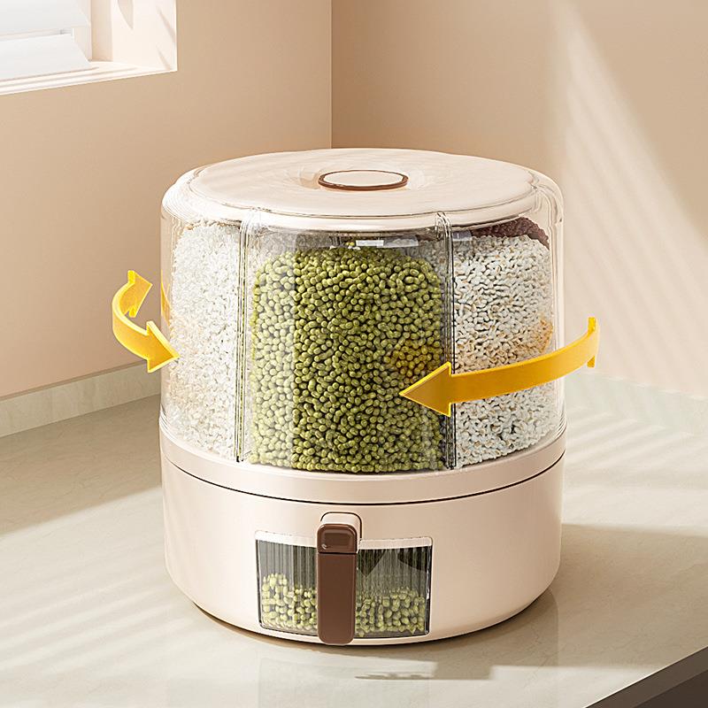 旋转米桶防虫防潮储米箱五谷杂粮分格收纳盒家用储粮桶密封米缸