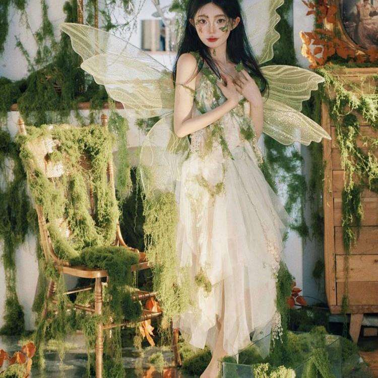 绿野仙踪森系梦幻天使精灵少女写真服装时尚外景旅拍摄影演出服饰