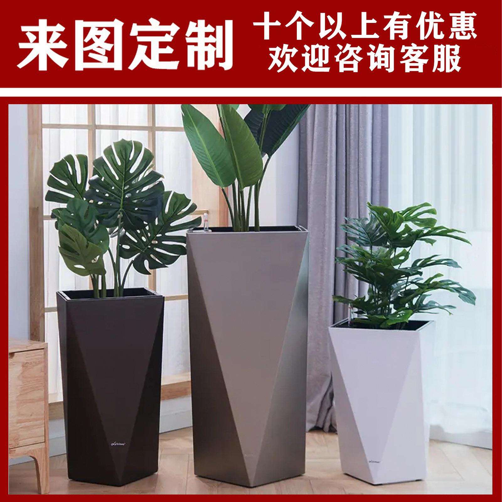 树脂玻璃钢菱形组合花盆户外批發几何形状花器种植盆切面装饰花钵