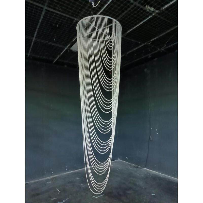 婚庆道具珍珠兰舟圆环韩式波浪珠帘酒店婚礼堂吊顶珍珠链背景装饰