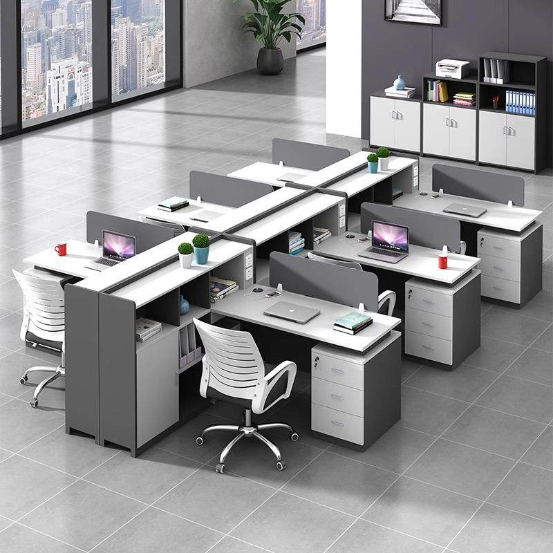 办公室桌椅组合简约现代财务桌子屏风卡座职员电脑桌2/4/6多人位