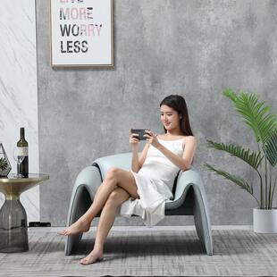 日月和北欧大师设计螃蟹椅客厅阳台简约现代科技布休闲椅单人沙发