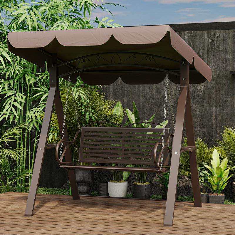 秋千户外庭院双人吊床家用别墅阳台室外铁艺藤椅花园露台休闲摇椅