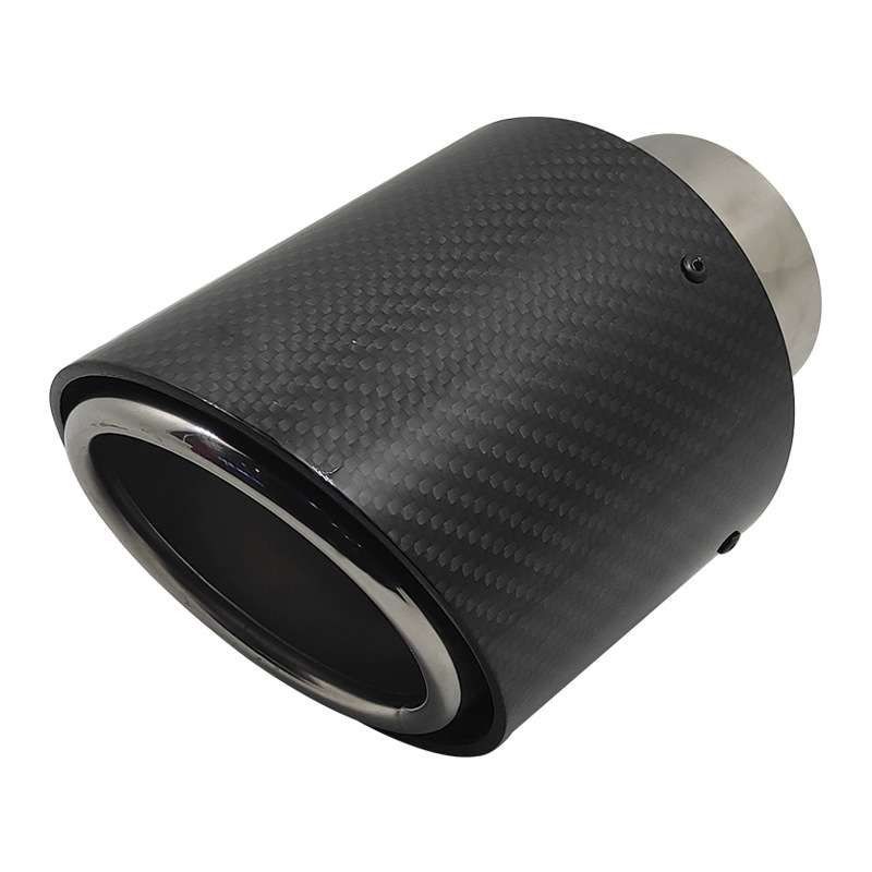 厂家直供 碳纤维亮光卷边小车适用单出尾喉 多种接口可订制排气管