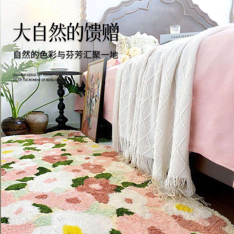 小单 植绒地毯浴室垫卧室簇绒地毯客厅地毯机织苔藓地毯