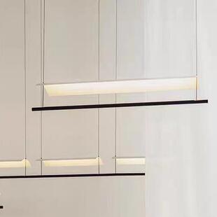 日式瓦檐瓦片设计师长条餐厅吊灯新中式极简茶室吧台禅意一字灯具