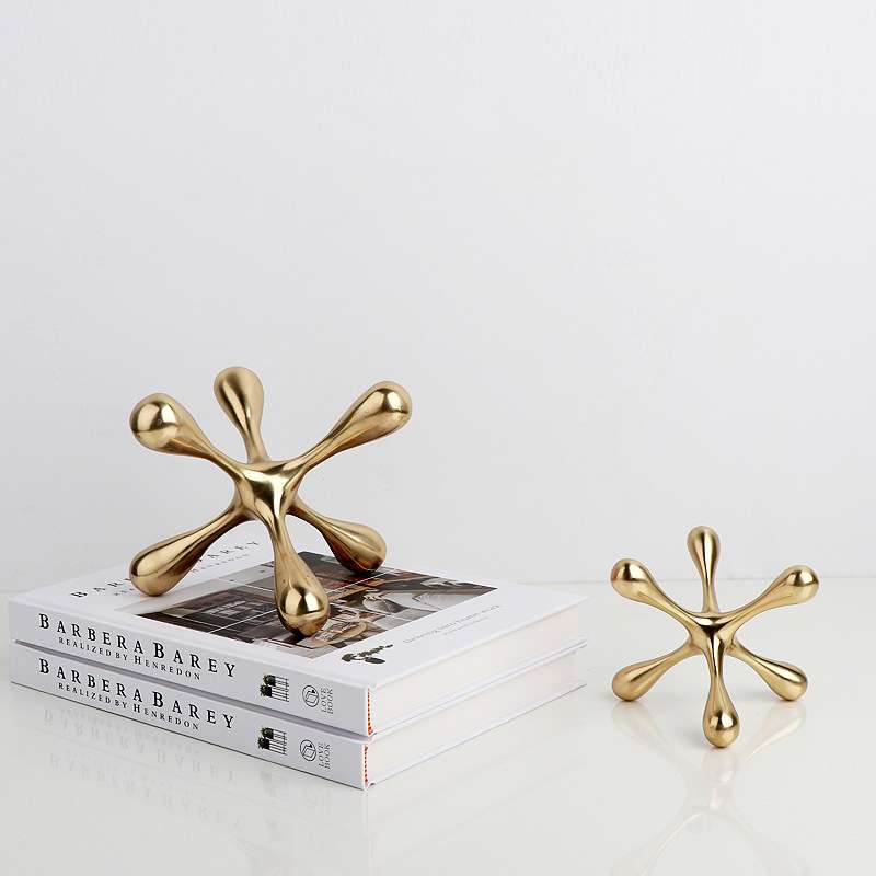现代简约金色摆件办公室客厅装饰样板间摆设桌面笔托镇纸压书热销