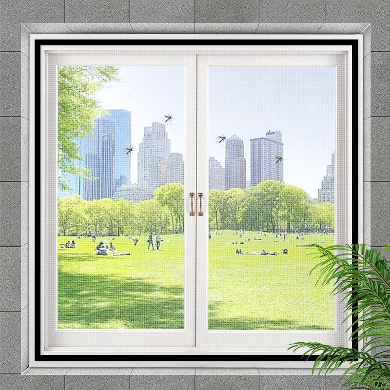 防蚊纱窗网自装卷收n帘自粘门帘免打孔粘贴式沙网窗纱防虫网魔术