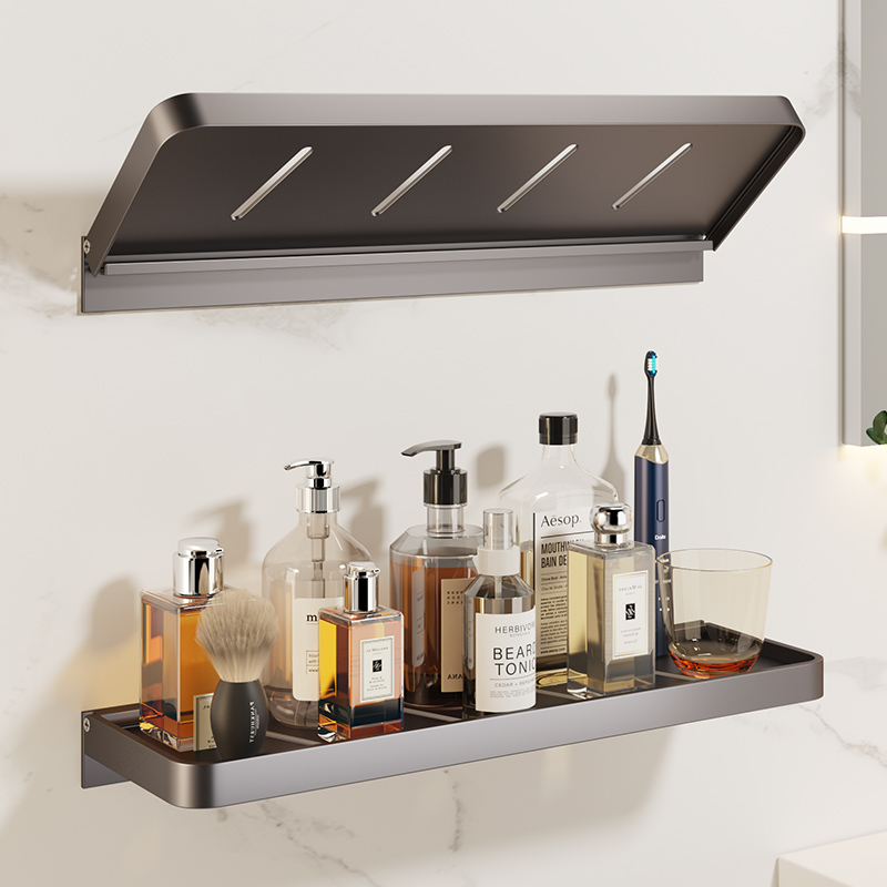 可折叠墙a上置物架卫生间壁挂式折叠板浴室洗漱台镜前架托盘收纳