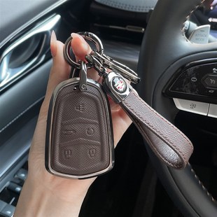 凯迪拉克钥匙套ct5保护壳xt5汽车ct6金属xt6真皮ct4扣W锐歌男包AT