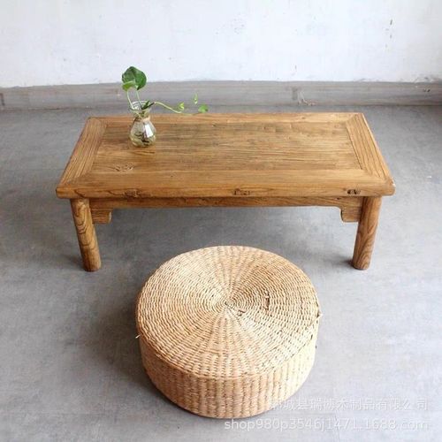 老榆木中式榻榻米茶几小方桌矮A桌子小茶台茶桌实木炕桌矮桌家用