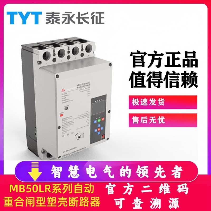 泰永长征MB50LRM-250 400 63B0A塑壳断路器自动重合闸型125漏电3P