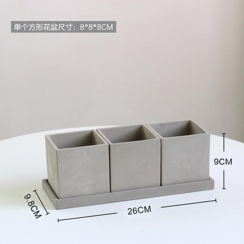 白瓷花盘阳台花盆长方形专用造景带托家用R高档盆景简约创意