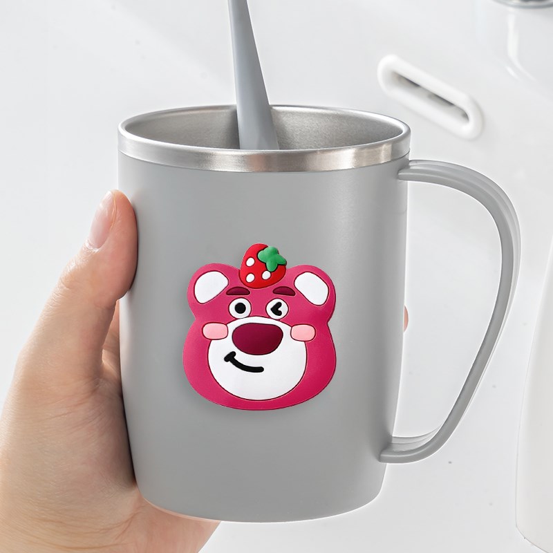 草莓熊不锈钢漱口杯情侣家用牙刷杯E学生宿舍用刷牙杯子洗漱杯学