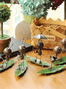 家居软装饰品铁艺蚂蚁树叶款工艺品新房儿童房时R尚创意格子装饰